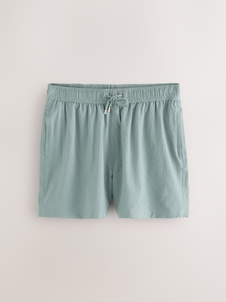 Light Bleu/Vert sauge Vert - Short de bain en crépon de coton - Image 8 of 12