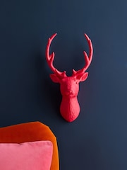 Pink Stag Head Wall Plaque - Image 1 of 6