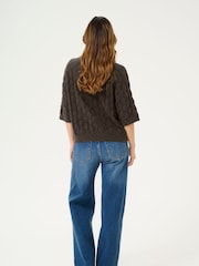Kaffe KAmalene Half Sleeve Round Neck Pullover Jumper - Image 3 of 5