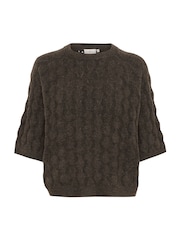 Kaffe KAmalene Half Sleeve Round Neck Pullover Jumper - Image 4 of 5