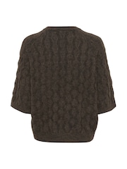 Kaffe KAmalene Half Sleeve Round Neck Pullover Jumper - Image 5 of 5