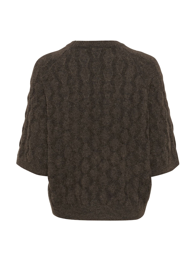 Kaffe KAmalene Half Sleeve Round Neck Pullover Jumper - Image 5 of 5