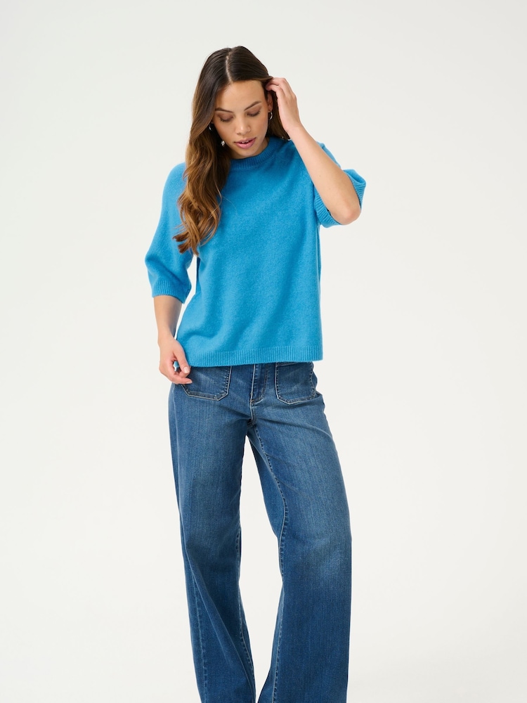 Kaffe Loose Fit KAsylvie Half Sleeves Pullover Jumper - Image 2 of 5