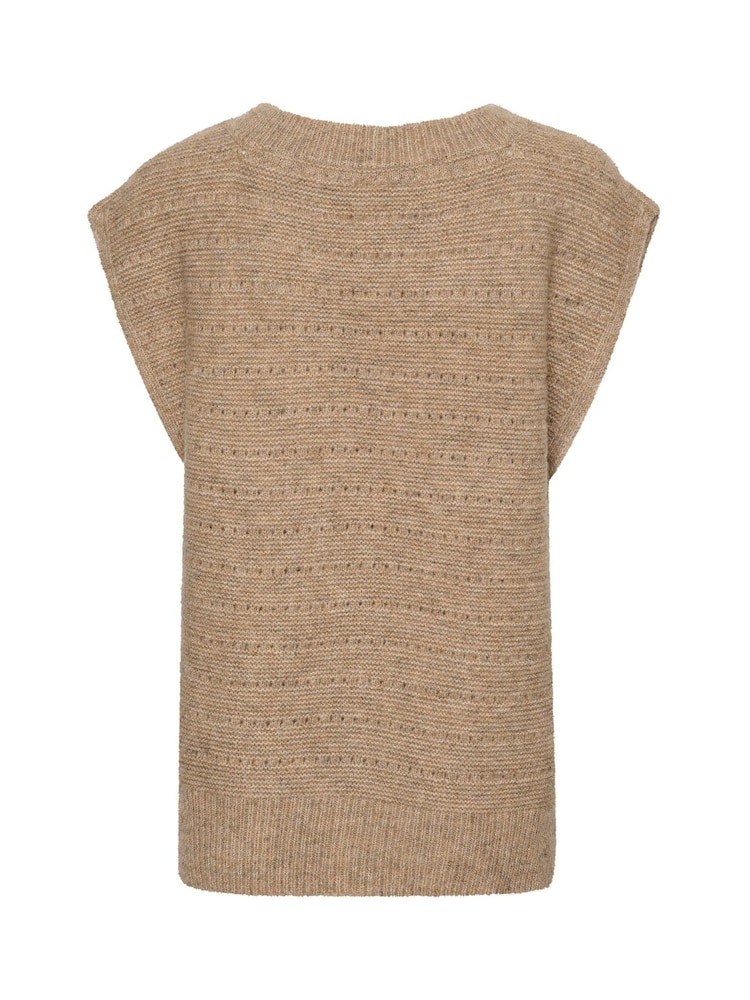 Cream Natural Boxy Fit Crkiko V-Neck Slipover Jumper - Image 6 of 6