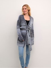 Cream Crlila Waist Belt Pocket Open Black Cardigan - Image 3 of 6
