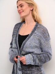 Cream Crlila Waist Belt Pocket Open Black Cardigan - Image 4 of 6