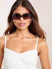 Lipsy Black Ombre Wrap Around Sunglasses - Image 2 of 5