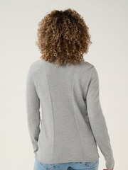Cream Grey Crdela High Neck Zipper Pullover Jumper - Image 2 of 5
