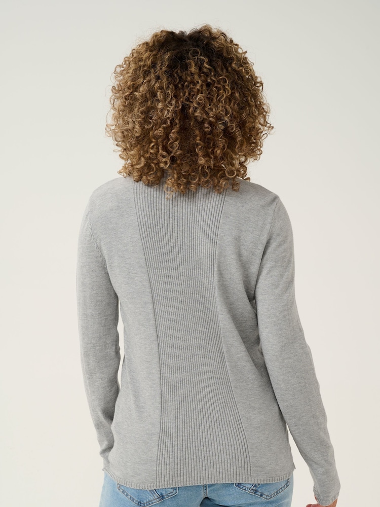 Cream Grey Crdela High Neck Zipper Pullover Jumper - Image 2 of 5