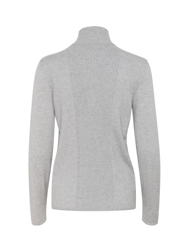 Cream Grey Crdela High Neck Zipper Pullover Jumper - Image 5 of 5