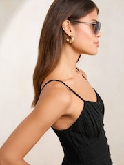 Lipsy Black Aviator Sunglasses - Image 4 of 5