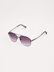 Lipsy Black Aviator Sunglasses - Image 5 of 5