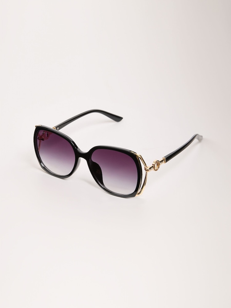 Lipsy Black Oversize Glam Square Sunglasses - Image 4 of 4