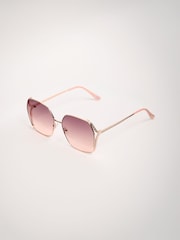 Lipsy Gold Oversize Glam Square Sunglasses - Image 5 of 5