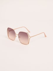 Lipsy Pink Oversize Glam Square Sunglasses - Image 3 of 3