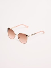 Lipsy Pink Oversize Cat Eye Sunglasses - Image 5 of 5