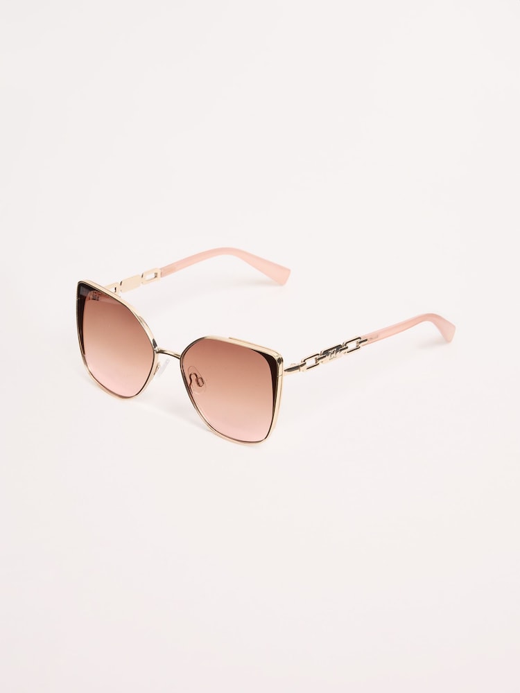 Lipsy Pink Oversize Cat Eye Sunglasses - Image 5 of 5