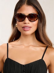 rjava - Lipsy Oval Chain Trim Sunglasses - Slika 2 iz 5
