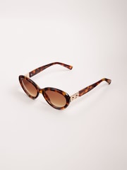 rjava - Lipsy Oval Chain Trim Sunglasses - Slika 5 iz 5
