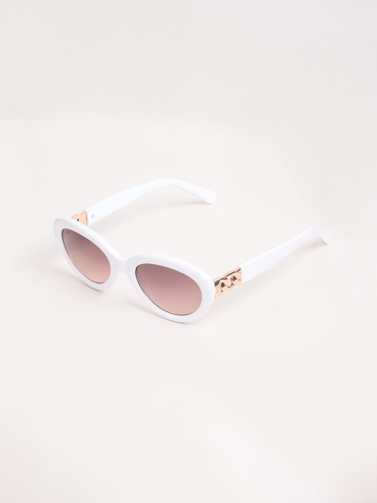 Белый - Lipsy Oval Chain Trim Sunglasses - Image 5 of 5