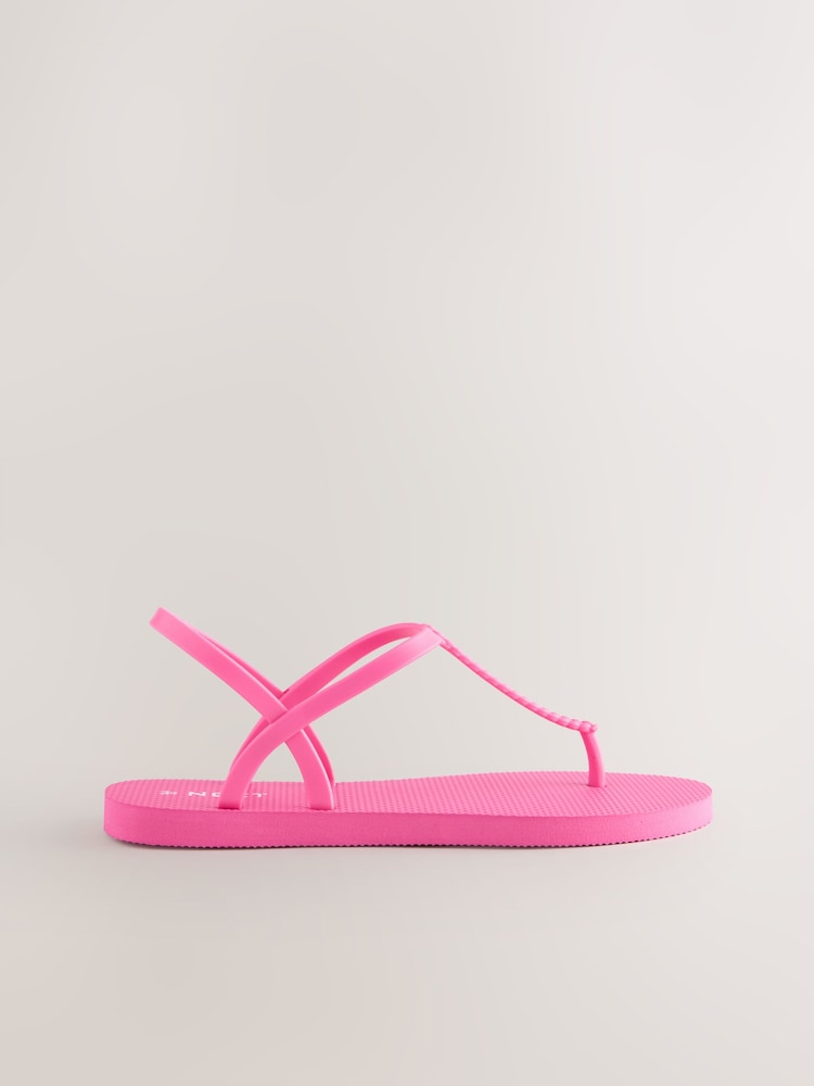 Pink Beach Plaited Toe Thong Sandals - Image 4 of 7