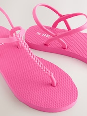Pink Beach Plaited Toe Thong Sandals - Image 5 of 7