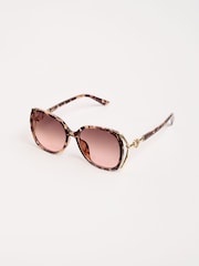 Lipsy Black Pearl Oversize Glam Square Sunglasses - Image 5 of 5