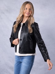 Lakeland Leather Black Kendal Collared Jacket - Image 1 of 8