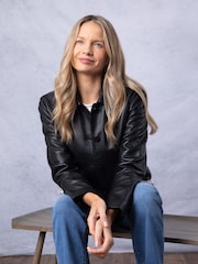 Lakeland Leather Black Kendal Collared Jacket - Image 2 of 8