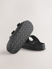 Black Beach Double Strap Flat Sliders - Image 7 of 7