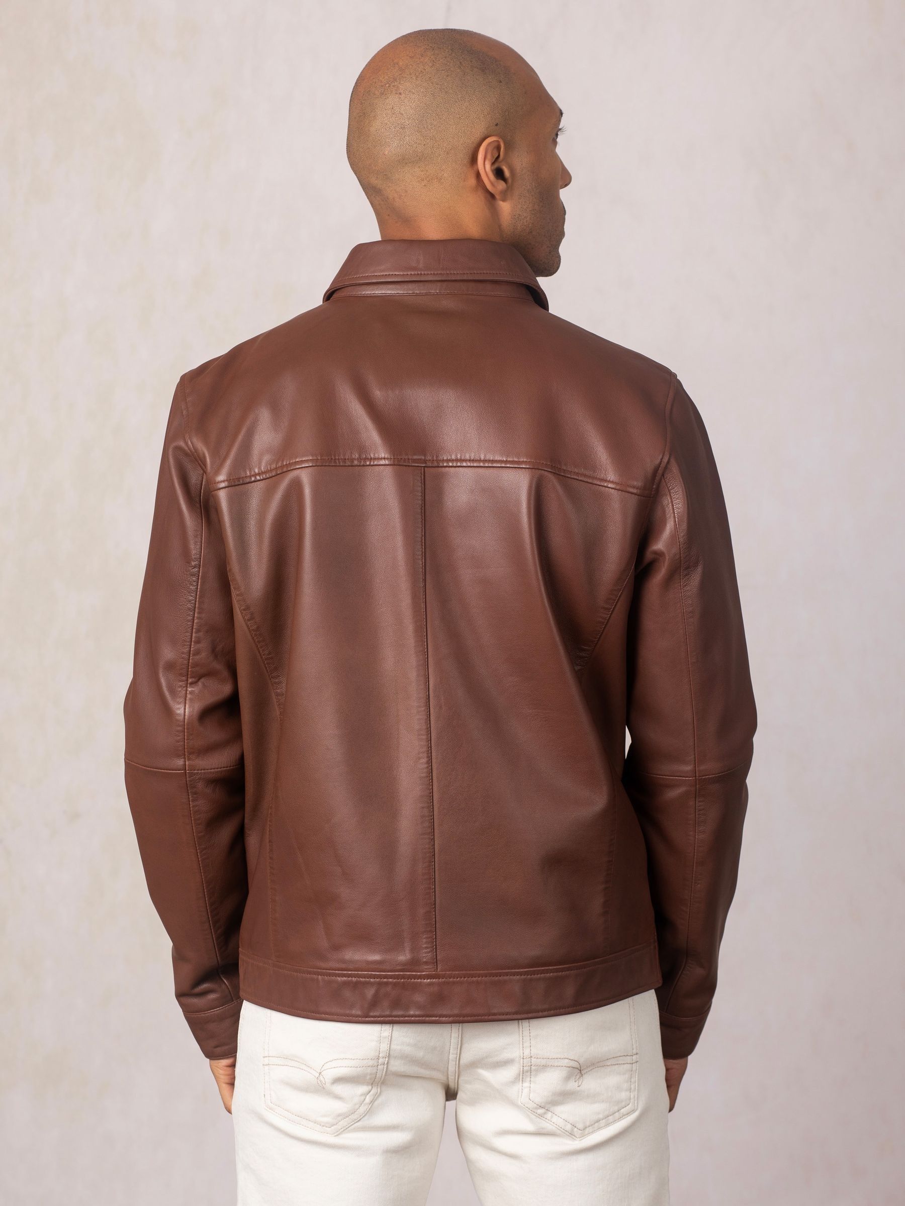 Buy Lakeland Leather Tan Brown Renwick Collared Leather Jacket