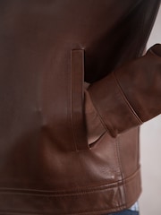 Lakeland Leather Light Brown Navy Renwick Collared Leather Jacket" - Image 5 of 9