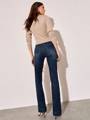 Friends Like These Inky Blue High Waist Pocket Flare Jeans - Image 5 of 5