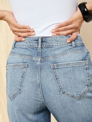 Friends Like These Mid Blue Comfort Stretch Straight Leg Jeans - Image 4 of 5