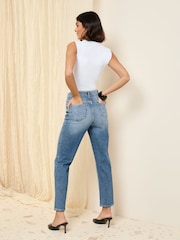 Friends Like These Mid Blue Comfort Stretch Straight Leg Jeans - Image 5 of 5