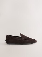 Коричневый - Perforated Suede Driver Shoes - Изображение 3 из 6