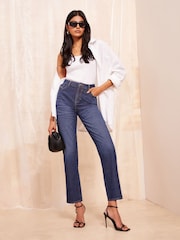 Friends Like These Dark Blue Comfort Stretch Straight Leg Jeans - Image 1 of 4