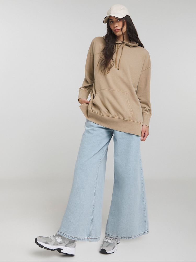 Simply Be Brown Extreme Longline Hoodie - Image 2 of 4