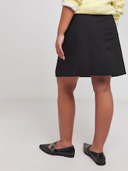 Simply Be Black Zip Detail Ponte Mini Skirt - Image 2 of 4