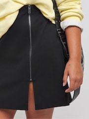 Simply Be Black Zip Detail Ponte Mini Skirt - Image 3 of 4