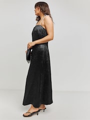 Simply Be Black Liquid Satin Slip Dress - Image 3 of 4