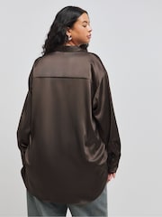 Simply Be Balloon Sleeve Satin Shirt - صورة 2 من 4