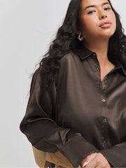 Simply Be Balloon Sleeve Satin Shirt - صورة 4 من 4