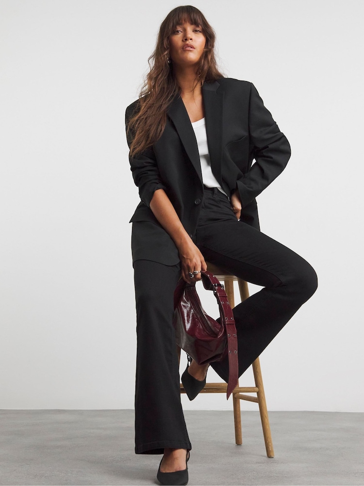 Simply Be Black 24/7 Flare Jeans - Image 4 of 4