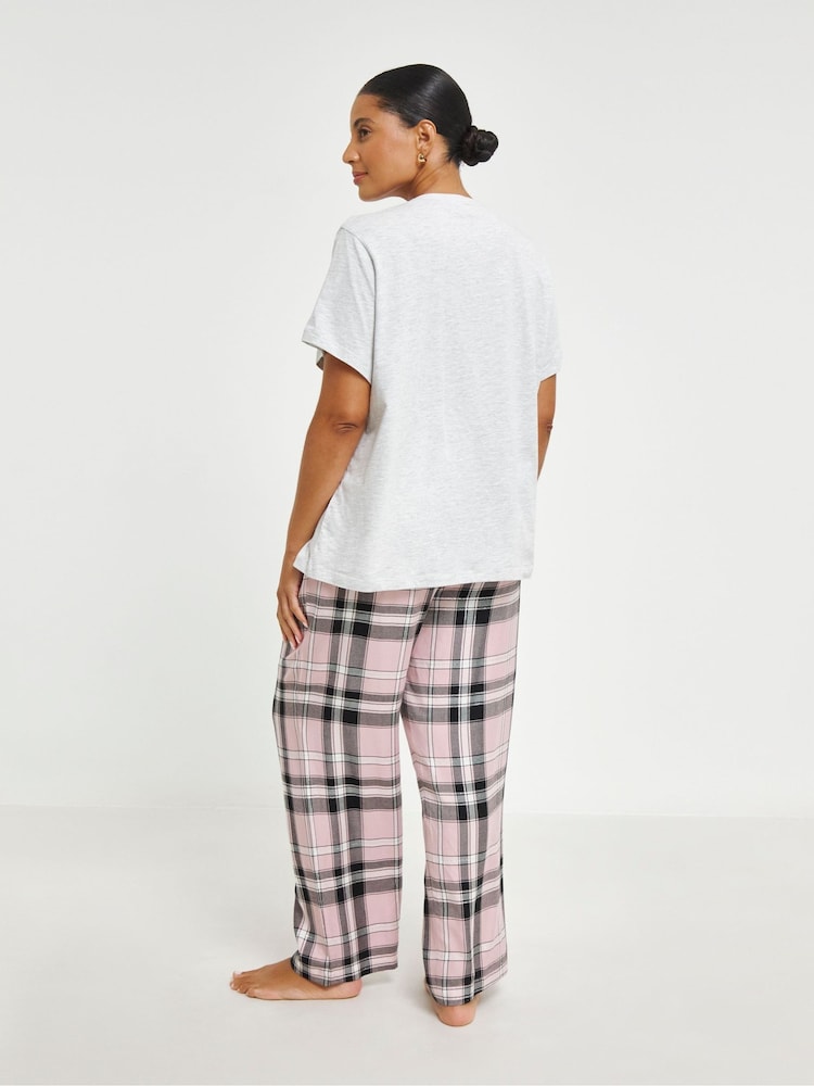 Simply Be Pink Scotty Dog Flannel Pant Pyjamas Set - Image 2 of 4