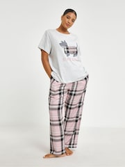 Simply Be Pink Scotty Dog Flannel Pant Pyjamas Set - Image 4 of 4