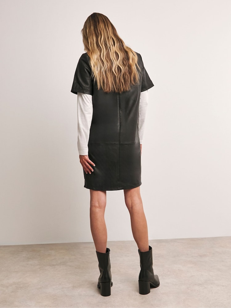 Anthology by JD Williams Black Leather Shift Dress - Image 2 of 4