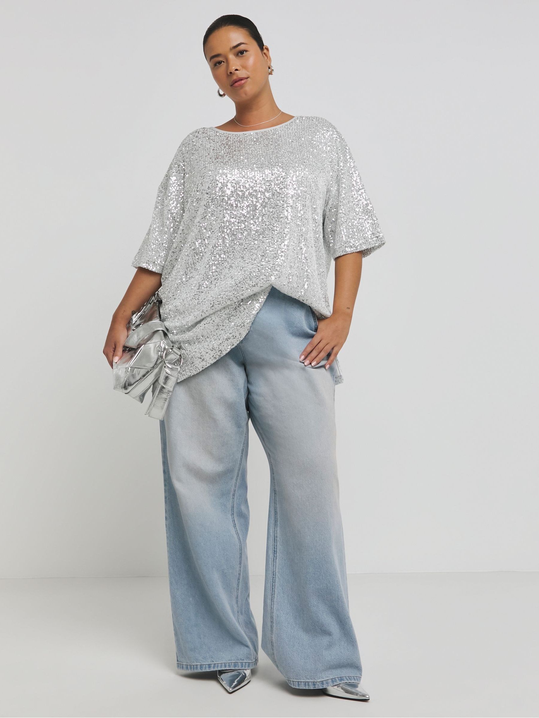 oversized sequin top