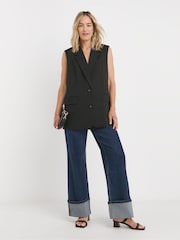 JD Williams Black Oversized Waistcoat - Image 4 of 4