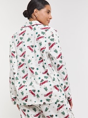 Simply Be White Pretty Secrets White Novelty Christmas 100% Cotton Pyjama Set - Image 2 of 4